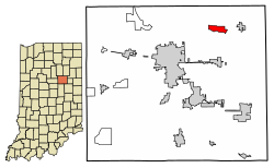 Location of Landess in Grant County, Indiana.