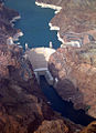 Image 21The Hoover Dam in the United States is a large conventional dammed-hydro facility, with an installed capacity of 2,080 MW. (from Hydroelectricity)