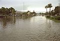 Flooding outside the school after Hurricane Georges, 1998.