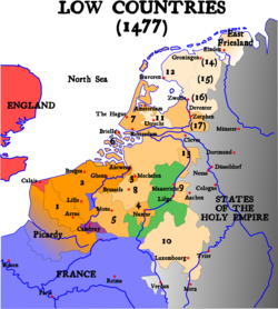 勃艮第尼德兰1477年地图
