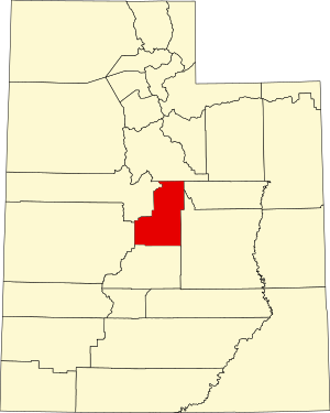 Map of Utah highlighting Sanpete County