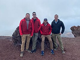 Imagination Movers posing on Mt. Etna