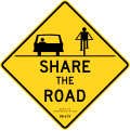 Share the road sign, New York City.