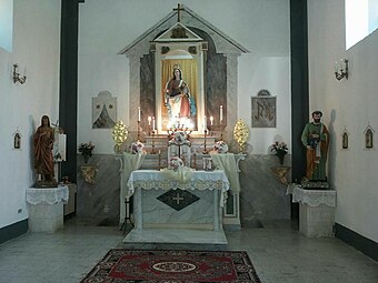 Acquafondata, Italie, le petit sanctuaire de Notre-Dame du Mont-Carmel.