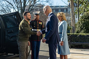 Zelenskyy greeted by President Joe Biden at the South Portico of the White House