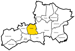 Location of Poręba within Gmina Pszczyna