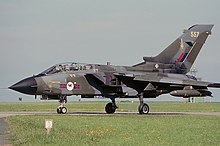 A Panavia Tornado GR1 of No. 45 Squadron otherwise known as the Tornado Weapons Conversion Unit.
