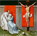 Rogier van der Weyden, La Crucifixion, avec la Vierge et Saint Jean l'Évangéliste, vers 1460[30]