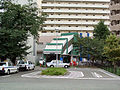 The second station entrance, on the north side of the tracks.