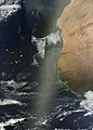 Sunglint off the western coast of Africa, in the Atlantic Ocean.