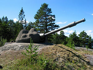 7,5 cm tornpjäs m/57 vid batteri Havstoudd, Hemsön.