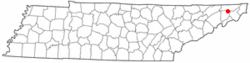 Location of Oak Grove, Tennessee