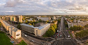 Аэрофото Пярнуского шоссе от перекрёстка с улицей Лийвалайа