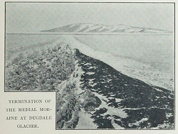 Termination of Moraine at Dugdale Glacier ca November 1899, by Carsten Borchgrevink