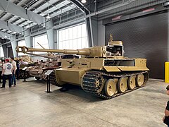 Tiger 712 on display at the U.S. Army Armor & Cavalry Collection, Fort Moore, Georgia, showing the cutaway sections of the left hull and turret.