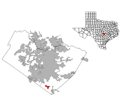 Location of Creedmoor, Texas