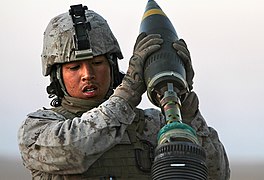 USMC high-explosive round showing rifling