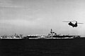 USS Franklin D. Roosevelt and USS Rigel (AF-58) underway in 1968.