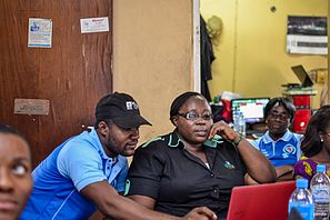 Image of delegates at the Edit-a-Thon tagged Women on Social Civic and Humanity