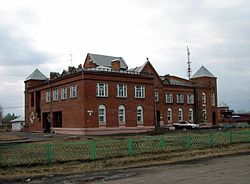 Building in Azovo, the administrative center of Azovsky Nemetsky National District