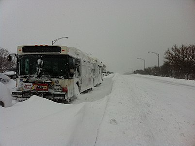 Abandoned CTA bus on Lake Shore Drive