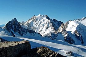 Face nord de l'aiguille d'Argentière, depuis l'aiguille du Tour.