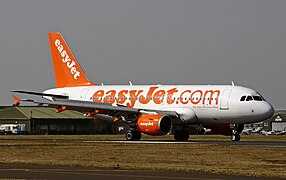 Airbus A319 d'EasyJet à Bournemouth.