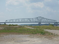 The Caruthersville Bridge carries I-155 across the Mississippi River