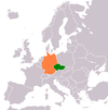 Location map for the Czech Republic and Germany.