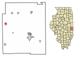 Location of Brocton in Edgar County, Illinois.