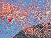 The release of 30,000 red and white balloons representing the people of Gibraltar