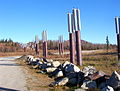 A buried crossing of the highway by the oil pipeline.