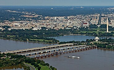 Long Bridge, Washington DC, Aerial, Looking North in 2022