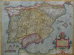 1570 map of the Iberian Peninsula