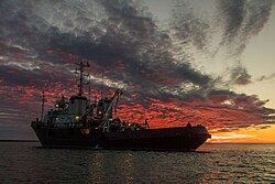 Russian Navy Project 745MB seagoing tug MB-12 at Cape Zhelaniya in 2020