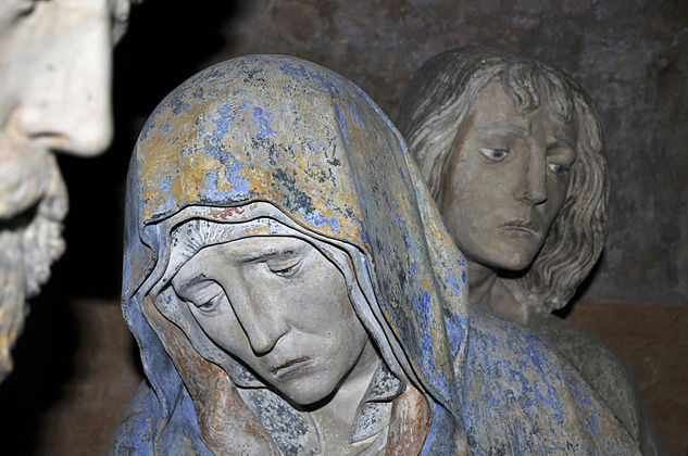 The Virgin Mary. Part of the entombment in the parish church of Saint-Jean-Baptiste in Chaource in the Aube