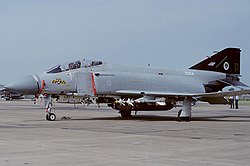 A McDonnell Douglas F-4J(UK) Phantom of No. 74 Squadron which was based at RAF Wattisham.