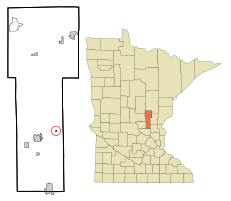 Location in Mille Lacs County and the state of Minnesota