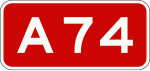 A74 motorway shield}}