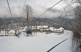 Vue aérienne de la station.