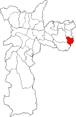 Location of the Subprefecture of Cidade Tiradentes in São Paulo