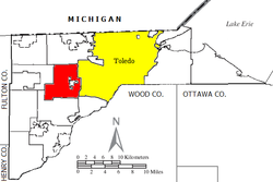 Location of Springfield Township within Lucas County