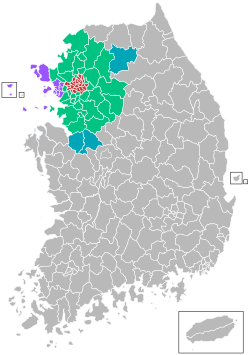 Location of Seoul Capital Area