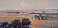 William Dunn Knox (1928) Landscape Bacchus Marsh, Oil on board, 19.0 x 38.5 cm. Castlemaine Art Museum