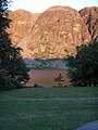 Wastwater and Whin Rigg illuminated by the setting sun