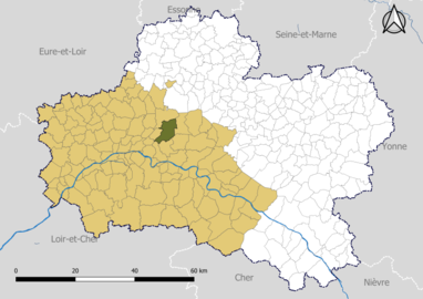 Traînou dans l'arrondissement d'Orléans en 2020.