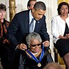 President Barack Obama presenting Maya Angelou with the Presidential Medal of Freedom, 2011