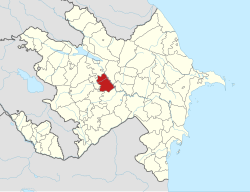 Map of Azerbaijan showing Barda District