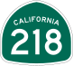 State Route 218 marker