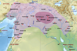 Kingdom of Mitanni at its greatest extent under Barattarna c. 1490 BC